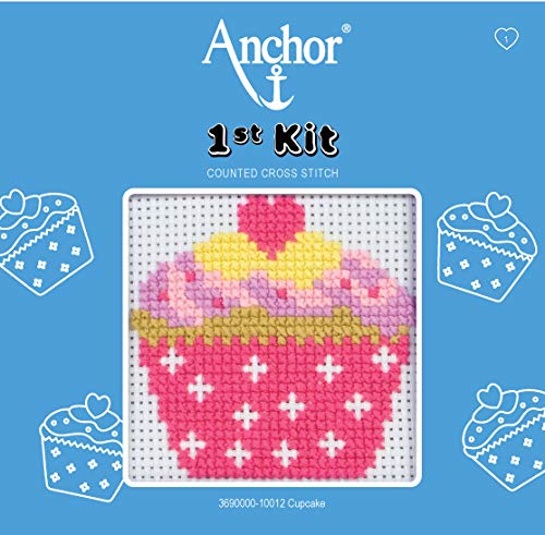 Anchor Cross Stitch 1st Kit: Cupcake, 100% Baumwolle, mehrere, Einheitsgröße von Anchor