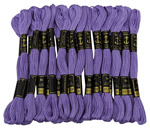 Anchor Hand Cross Stitch Stranded Baumwolle Stickgarn Floss Packung mit 25 Skeins-Lavendel von IBA Indianbeautifulart