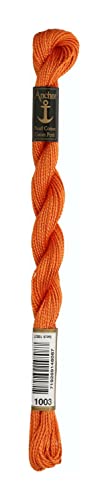 Anchor Perlgarn Stärke 5 4585000-01003 orange Stickgarn, 100 % Baumwolle, 5g Strängchen von Anchor