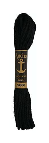 Anchor Stickgarne, 100% Wolle, schwarz, 10m, 7 von Anchor