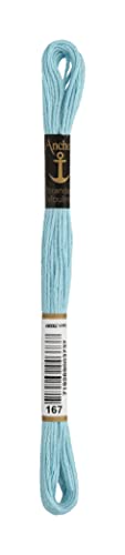 Anchor Sticktwist 4635000-00167 kristallblau Stickgarn, 100 % Baumwolle von Anchor