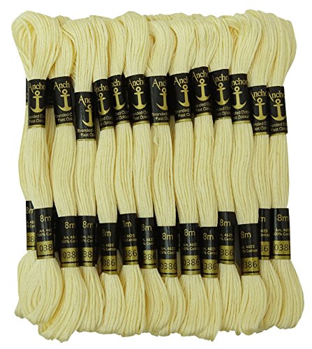 Anchor Stranded Cotton Hand Stickgarn Floss Packung mit 25 Skeins-Creme von IBA Indianbeautifulart