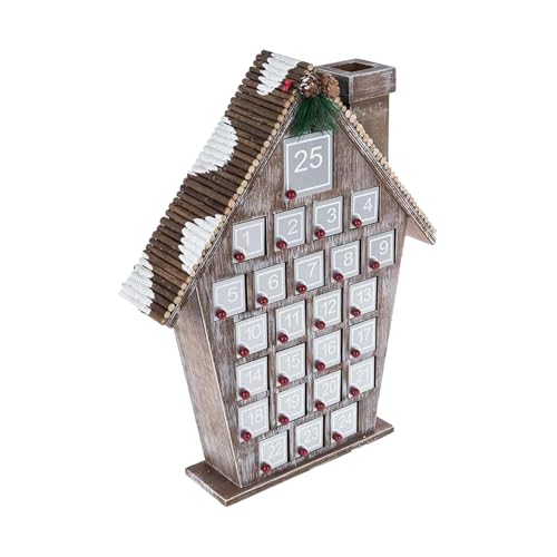 Ancsttu Weihnachtshaus-Adventskalender aus Holz,Adventskalender Holzhaus | Adventskalenderschrank aus Holz,Weihnachts-Adventskalender 24 Tage, Countdown-Kalender mit Schubladen für Kinder und von Ancsttu