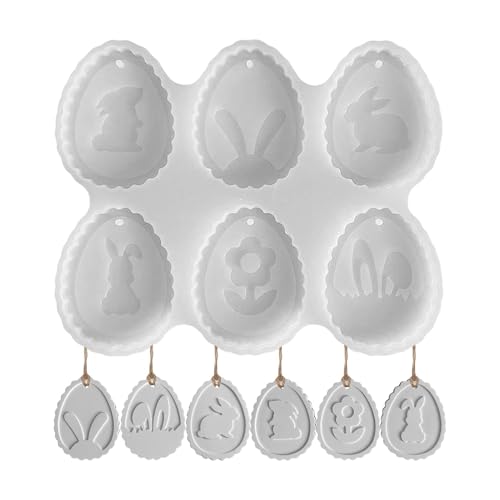 Silikonformen Gießformen Ostern, 6 Stücke Ostern Silikonform Ostereier Ostereier Formen Mit Niedlichem Hasen Design Silikonform Ostern Für Ostereier Deko von Ancsttu