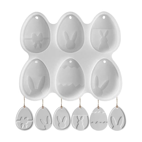 Silikonformen Gießformen Ostern, 6 Stücke Ostern Silikonform Ostereier Ostereier Formen Mit Niedlichem Hasen Design Silikonform Ostern Für Ostereier Deko von Ancsttu