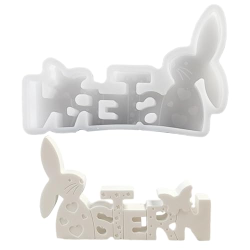 Silikonformen Gießformen Ostern, Kaninchen Buchstaben Ornament Silikonform Ostern Kaninchen Silikonform Osterhasen Silikonform Osternhase Kerzenformen Ostern Silikonformen Für Desktop Dekoration von Ancsttu