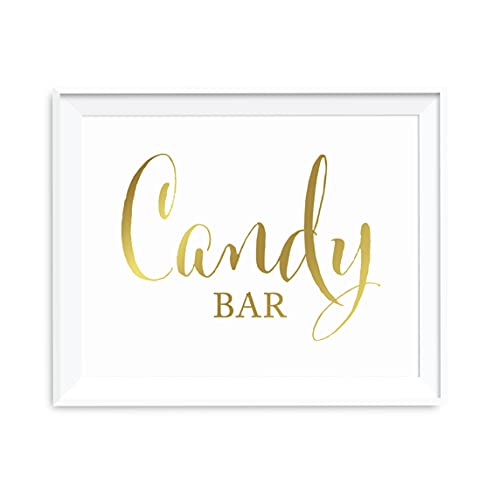 Andaz Press Hochzeits-Partyschilder, Metallic-Gold-Tintendruck, 21,6 x 27,9 cm, Candy Bar Empfang Dessert Tischschild, 1 Stück, ungerahmt von Andaz Press