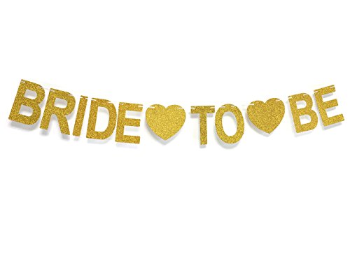 Andgo Bride to Be Gold Glitter Banners Signs Bridal Shower Garland Bachelorette Party Decorations von Andgo