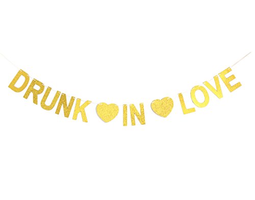 Andgo Drunk In Love Gold Banner for Bachelorette Party Engagement Party and Wedding Party Decorations von Andgo