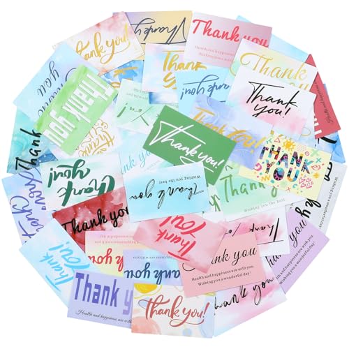 Andibro Danke Aufkleber, 40 Stück PVC Quadrat Dankeschön Aufkleber 4x6cm Thank You Sticker Selbstklebend Dankeschön Etiketten für Grußkarten Hochzeit Backen Geschenktüten Flasche von Andibro