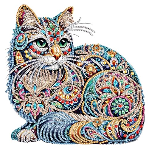 Andibro Diamond Art Painting Katze,DIY 5D Tiere Diamant Painting Set für Erwachsene Kinder Diamontpating Arts Craft Dekoration als Geschenk Zuhause Wandkunst Dekoration 30 x 30 cm von Andibro