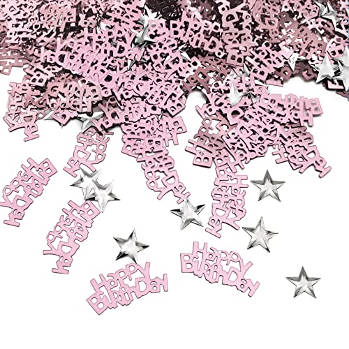 30g Alles Gute zum Geburtstag Konfetti, Metallic Glitter Tisch Streuungen Folie Konfetti Pailletten Streusel für Geburtstag Party Dekoration (Roségold) von Andiker