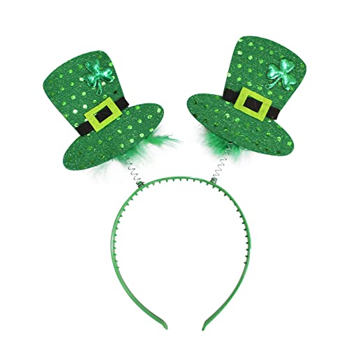 Andiker St. Patrick Day Stirnband, grüne irische Haarreifen, lustiger Glitzerkopf, Bobber für Kinder, Erwachsene, Partyzubehör, Einheitsgröße (Haarband) von Andiker