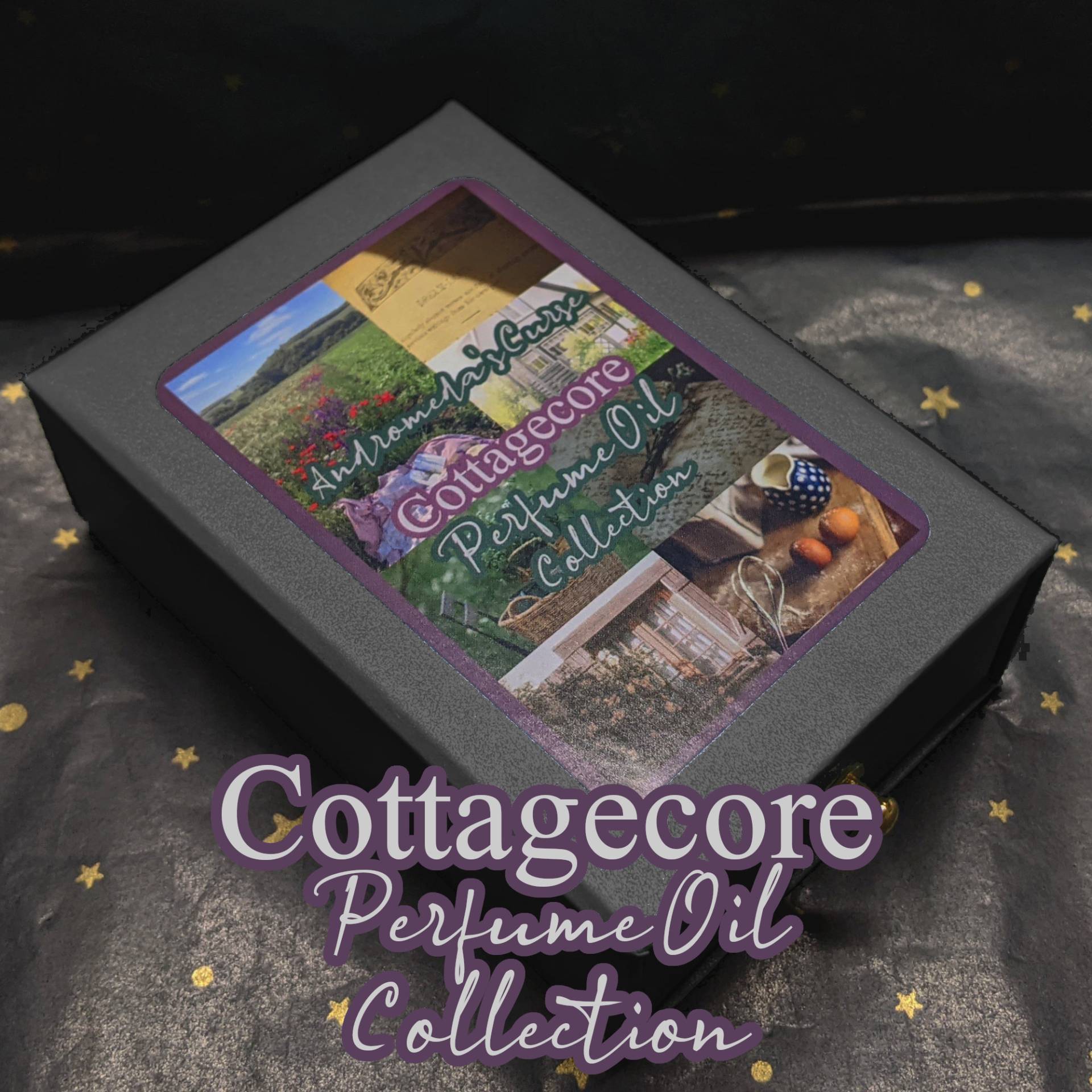 Cottagecore Geschenkbox - Rollerball Parfümöl Vegan & Ohne Tierversuche | Black Box von AndromedasCurse