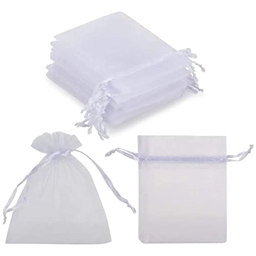 40 Stücke Netz Beutel Organza Mesh Kordelzug Tasche Weiß Hochzeit Gefallen Tasche Süßigkeiten Kleine Mesh Beutel Schmuckbeutel Tasche von Androxeda