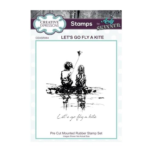 Creative Expressions Andy Skinner Gummistempel "Let's go fly a kite", vorgeschnitten, 8,9 x 13,3 cm von Andy Skinner