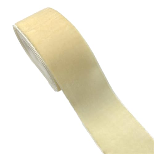 1 Yard Samtband 3,8 cm Dekoband, Samt Schleifenband Band, Schmuckband Geschenkband, Zierband Zierborte Borte für Geschenkverpackung Hochzeit Party Geschenkbox DIY Deko,Beige von Anevous