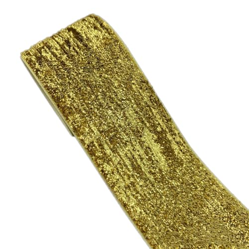 1 Yard Samtband 3,8 cm Dekoband, Samt Schleifenband Band, Schmuckband Geschenkband, Zierband Zierborte Borte für Geschenkverpackung Hochzeit Party Geschenkbox DIY Deko,Gold von Anevous