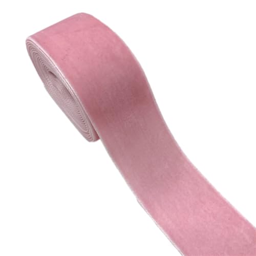 1 Yard Samtband 3,8 cm Dekoband, Samt Schleifenband Band, Schmuckband Geschenkband, Zierband Zierborte Borte für Geschenkverpackung Hochzeit Party Geschenkbox DIY Deko,Rosa von Anevous