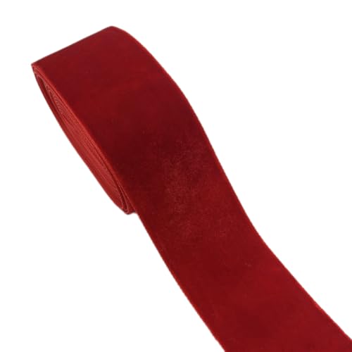 1 Yard Samtband 3,8 cm Dekoband, Samt Schleifenband Band, Schmuckband Geschenkband, Zierband Zierborte Borte für Geschenkverpackung Hochzeit Party Geschenkbox DIY Deko,Rot A von Anevous