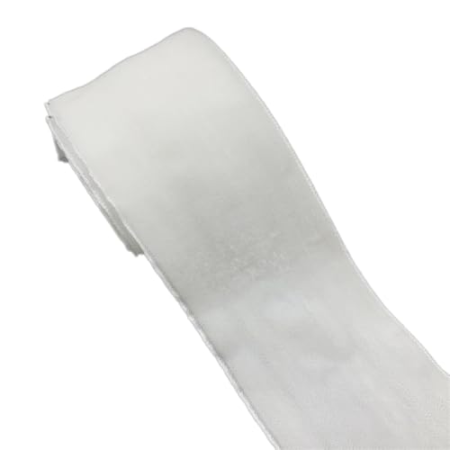 1 Yard Samtband 3,8 cm Dekoband, Samt Schleifenband Band, Schmuckband Geschenkband, Zierband Zierborte Borte für Geschenkverpackung Hochzeit Party Geschenkbox DIY Deko,Weiß A von Anevous