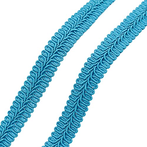 10 Meters 1,5 cm Dekoborte Polyester Spitzenband, Trim Sewing Lace Ribbon, Spitzenborte Borte Dekoband, geflochtenes Spitzenbesatz Zierborte Bänder für DIY Handwerk Nähen Kleidung Vorhang,Seeblau von Anevous