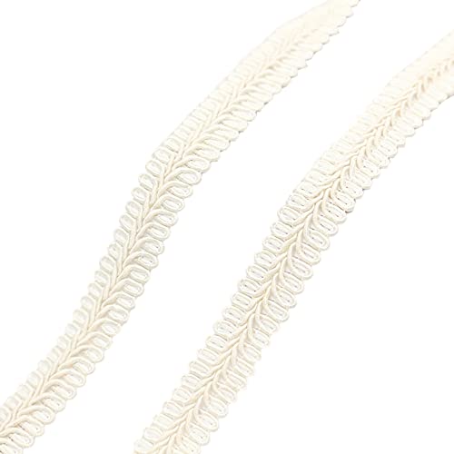 10 Meters 1,5 cm Dekoborte Polyester Spitzenband, Trim Sewing Lace Ribbon, Spitzenborte Borte Dekoband, geflochtenes Spitzenbesatz Zierborte Bänder für DIY Handwerk Nähen Kleidung Vorhang,Weiß von Anevous