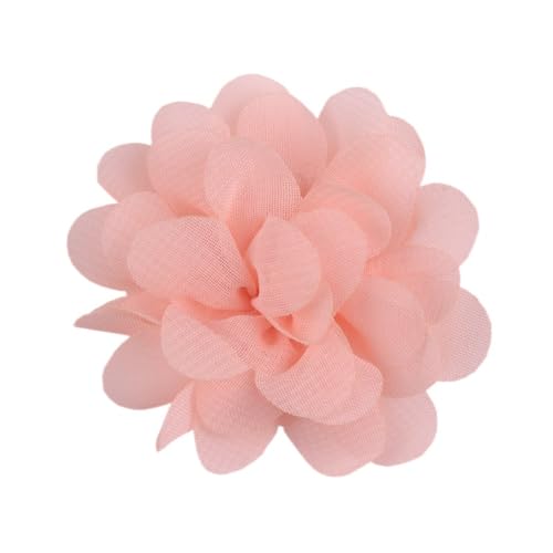 10 Stück Chiffon Blume Patches, Blume Applique Applikationen, Stoff Flicken zum Aufnähen, Dekorative Aufnähe für Kleidung DIY Nähen Handwerk Stirnbänder Zubehör,Altrosa von Anevous