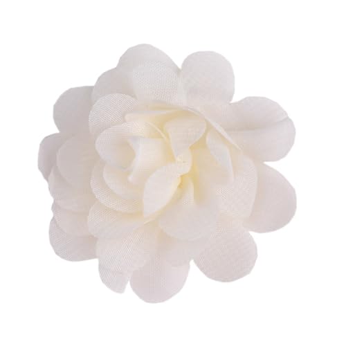 10 Stück Chiffon Blume Patches, Blume Applique Applikationen, Stoff Flicken zum Aufnähen, Dekorative Aufnähe für Kleidung DIY Nähen Handwerk Stirnbänder Zubehör,Beige von Anevous