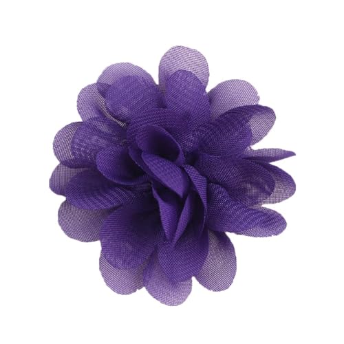 10 Stück Chiffon Blume Patches, Blume Applique Applikationen, Stoff Flicken zum Aufnähen, Dekorative Aufnähe für Kleidung DIY Nähen Handwerk Stirnbänder Zubehör,Dunkelviolett von Anevous