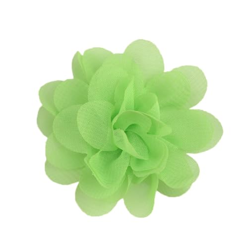 10 Stück Chiffon Blume Patches, Blume Applique Applikationen, Stoff Flicken zum Aufnähen, Dekorative Aufnähe für Kleidung DIY Nähen Handwerk Stirnbänder Zubehör,Fruchtgrün von Anevous