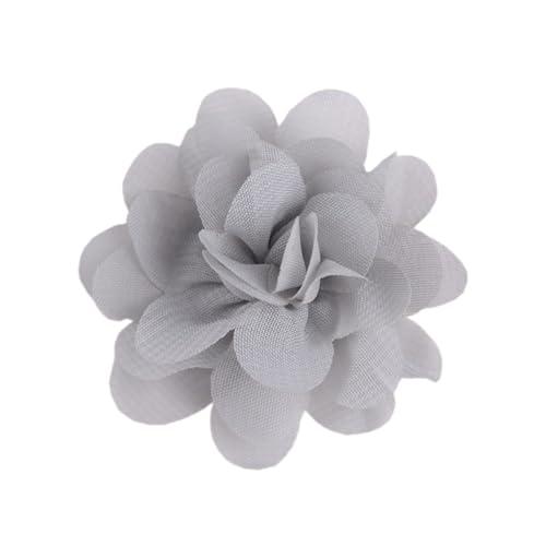 10 Stück Chiffon Blume Patches, Blume Applique Applikationen, Stoff Flicken zum Aufnähen, Dekorative Aufnähe für Kleidung DIY Nähen Handwerk Stirnbänder Zubehör,Hellgrau von Anevous