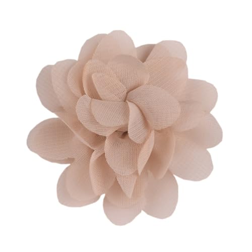 10 Stück Chiffon Blume Patches, Blume Applique Applikationen, Stoff Flicken zum Aufnähen, Dekorative Aufnähe für Kleidung DIY Nähen Handwerk Stirnbänder Zubehör,Khaki von Anevous