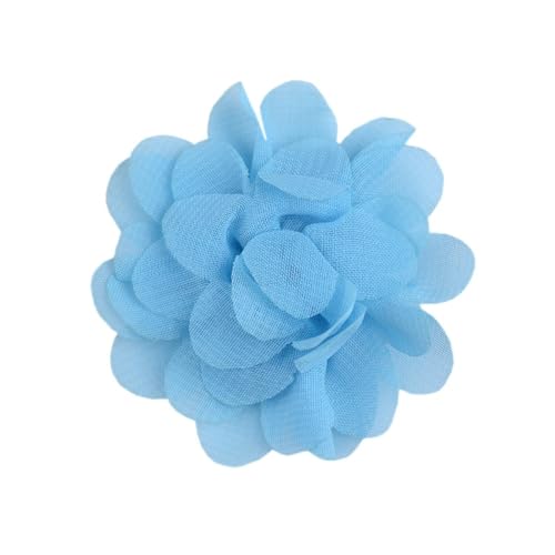 10 Stück Chiffon Blume Patches, Blume Applique Applikationen, Stoff Flicken zum Aufnähen, Dekorative Aufnähe für Kleidung DIY Nähen Handwerk Stirnbänder Zubehör,Seeblau von Anevous