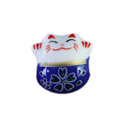 10 Stück Glückskatze Keramikperlen, Maneki Zwischenperlen, Keramik Lose Perlen, Porzellanperlen Zum Auffädeln für DIY Schmuckherstellung Armbänder Halsketten Handwerk,Königsblau von Anevous