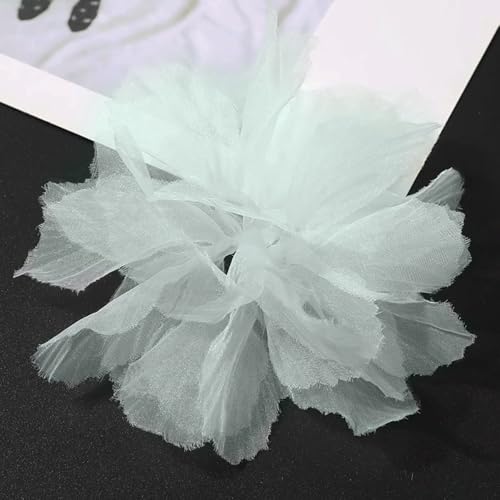 10 Stück Organza Blume Patches, Blumen Flicken zum Aufnähen, Blume Applique Applikationen, Dekorative Aufnähe für Kleidung DIY Nähen Handwerk Jeans, Jacken, Handtaschen, Schuhe Zubehör,Hellgrün von Anevous