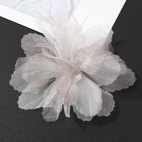 10 Stück Organza Blume Patches, Blumen Flicken zum Aufnähen, Blume Applique Applikationen, Dekorative Aufnähe für Kleidung DIY Nähen Handwerk Jeans, Jacken, Handtaschen, Schuhe Zubehör,Kaffeerosa von Anevous