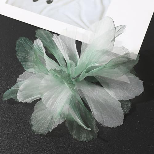 10 Stück Organza Blume Patches, Blumen Flicken zum Aufnähen, Blume Applique Applikationen, Dekorative Aufnähe für Kleidung DIY Nähen Handwerk Jeans, Jacken, Handtaschen, Schuhe Zubehör,Dunkelgrün von Anevous