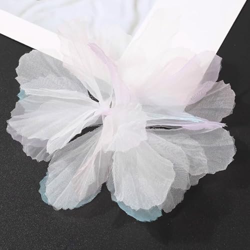 10 Stück Organza Blume Patches, Blumen Flicken zum Aufnähen, Blume Applique Applikationen, Dekorative Aufnähe für Kleidung DIY Nähen Handwerk Jeans, Jacken, Handtaschen, Schuhe Zubehör,Bunt von Anevous