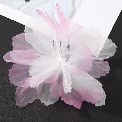 10 Stück Organza Blume Patches, Blumen Flicken zum Aufnähen, Blume Applique Applikationen, Dekorative Aufnähe für Kleidung DIY Nähen Handwerk Jeans, Jacken, Handtaschen, Schuhe Zubehör,Rosa von Anevous