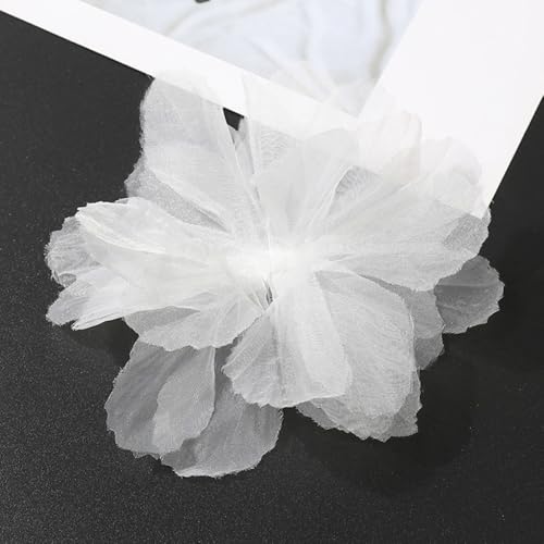 10 Stück Organza Blume Patches, Blumen Flicken zum Aufnähen, Blume Applique Applikationen, Dekorative Aufnähe für Kleidung DIY Nähen Handwerk Jeans, Jacken, Handtaschen, Schuhe Zubehör,Weiß von Anevous