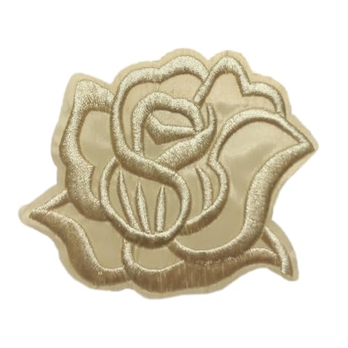 10 Stück Rosen Blumen Patches, Blumen Rose Applikationen Aufnäher zum Aufbügeln Rose Gestickte Flicken Reparatur Applique für Dekorieren DIY Basteln, Kleidung, Taschen, Hüte Schuhe,Khaki von Anevous