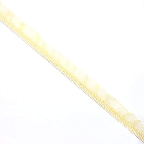 10 Yards Dekoborte Spitzenband, Elastisches Spitzenborte Spitzen Bänder, Sewing Borte Dekoband, Stretch Zierborte Trim zum Nähen, Bortenband Lace für DIY Basteln Dekoration Kleidung,Gelb von Anevous