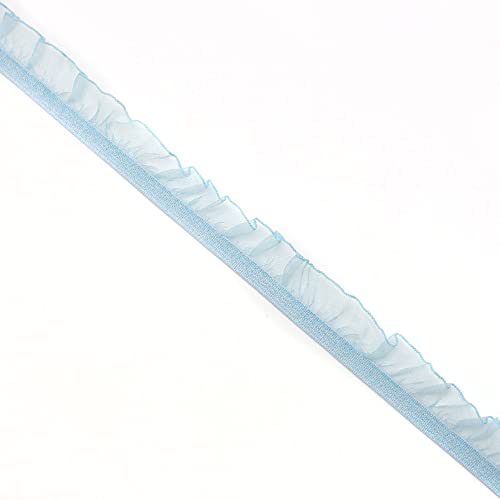 10 Yards Dekoborte Spitzenband, Elastisches Spitzenborte Spitzen Bänder, Sewing Borte Dekoband, Stretch Zierborte Trim zum Nähen, Bortenband Lace für DIY Basteln Dekoration Kleidung,Himmelblau von Anevous