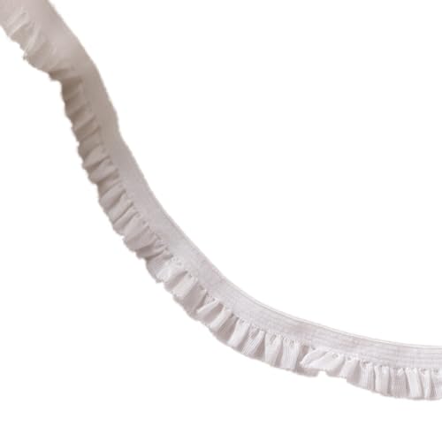 10 Yards Elastische Spitzenborte Spitzenband, Weiß Spitzenbordüre Dekoband, Spitzen Borte Zierband, Spitze Stoff zum Nähen für Handwerk Bekleidung, Hochzeit, Party, Haus Dekoration,Weiß 1cm von Anevous