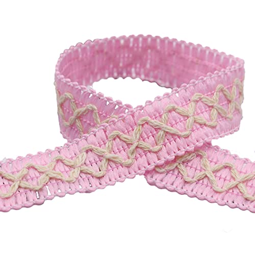 10 Yards Spitzenband Borte, Zierband Dekoband Spitzenstoff, 1,5 cm Spitzenborte zum basteln, Spitzen Dekoband für DIY Nähen Handwerk, Geschenk, Hochzeit Weihnachtsdekoration,Rosa von Anevous