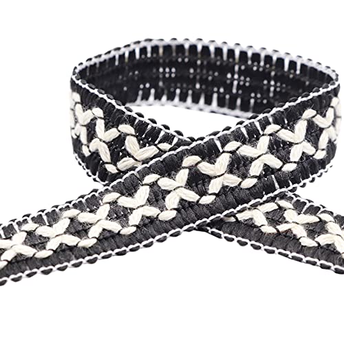 10 Yards Spitzenband Borte, Zierband Dekoband Spitzenstoff, 1,5 cm Spitzenborte zum basteln, Spitzen Dekoband für DIY Nähen Handwerk, Geschenk, Hochzeit Weihnachtsdekoration,Schwarz von Anevous