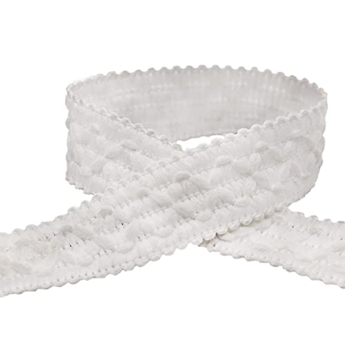 10 Yards Spitzenband Borte, Zierband Dekoband Spitzenstoff, 1,5 cm Spitzenborte zum basteln, Spitzen Dekoband für DIY Nähen Handwerk, Geschenk, Hochzeit Weihnachtsdekoration,Weiß von Anevous