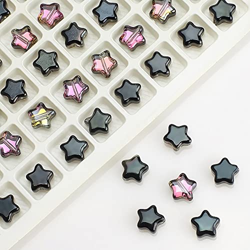 100 Stück Stern Glaskristallperlen, 8mm Fünfzackige Stern Zwischenperlen, Perlen zum Auffädeln, Glitzerperlen für Basteln Schmuckherstellung, DIY Armbänder Ketten Halskette Ohrring,Schwarz und Lila 100 Stück Stern Glaskristallperlen, 8mm Fünfzackige Stern Zwischenperlen, Perlen zum Auffädeln, Glitzerperlen für Basteln Schmuckherstellung, DIY Armbänder Ketten Halskette Ohrring,Schwarz und Lila von Anevous