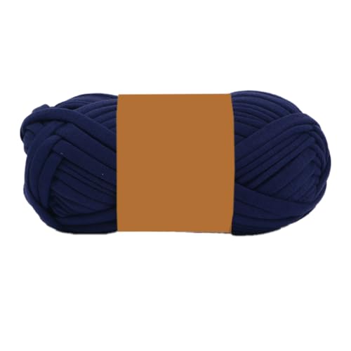 100g Häkelgarn Baumwollgarn, Weich Garn für Garnprojekte, Bändchengarn Polyester Garn zum Häkeln, Strickgarn zum Stricken für Schuhe, Mützen, Handgefertigte Taschen,Marineblau A von Anevous